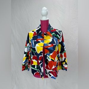 Ralph Lauren Bright Abstract Floral Jacket | Size M
